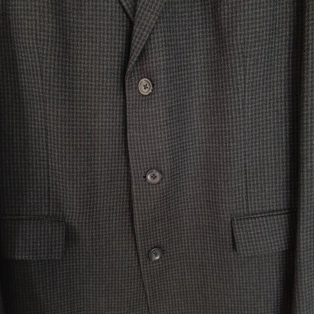 Oscar de la Renta Wool Tweed 3-Button Blazer Blue Size 44L